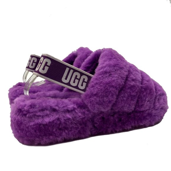 UGG BERRYLICIOUS FLUFF YEAH SLIDE SHEEPSKIN SLIPPERS Purple 1095119 Womens 8 - Picture 2 of 5